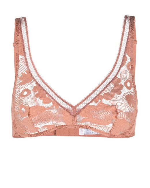 Eres Pink Sieste Lace-embroidered Bra