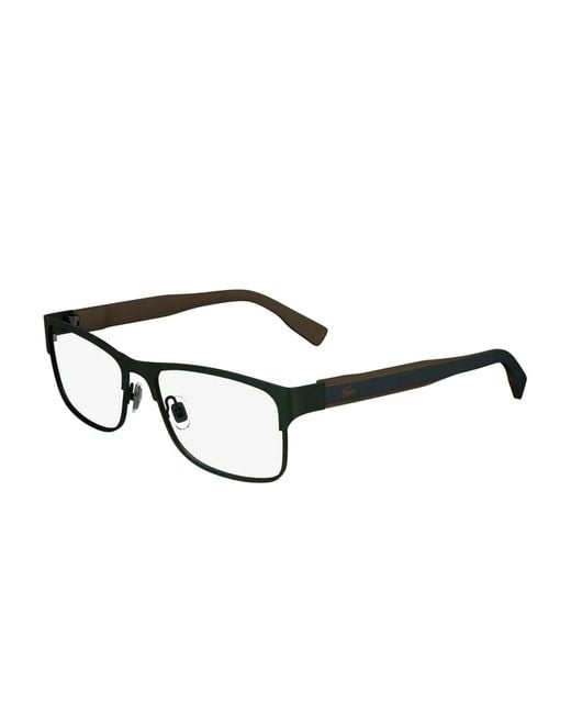 Lacoste Brown Rectangle Metal Glasses for men