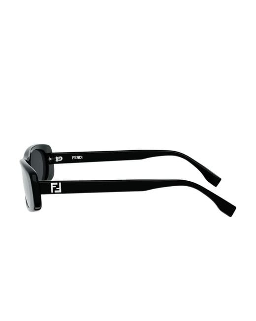 Fendi Black Ff Rectangle-Frame Sunglasses