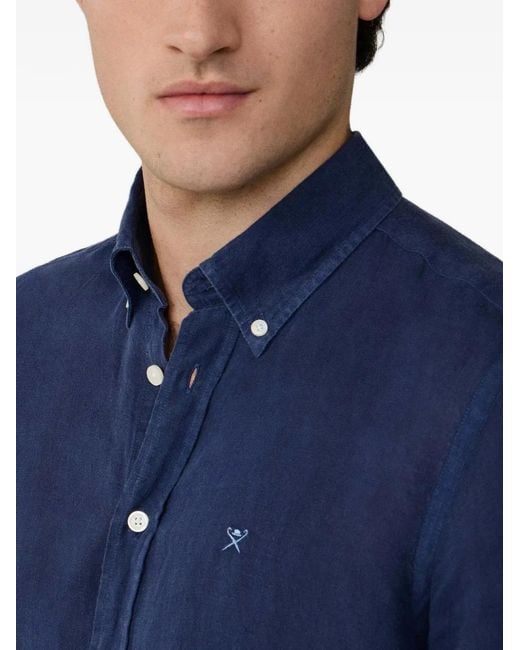 Hackett Blue Linen Shirt for men