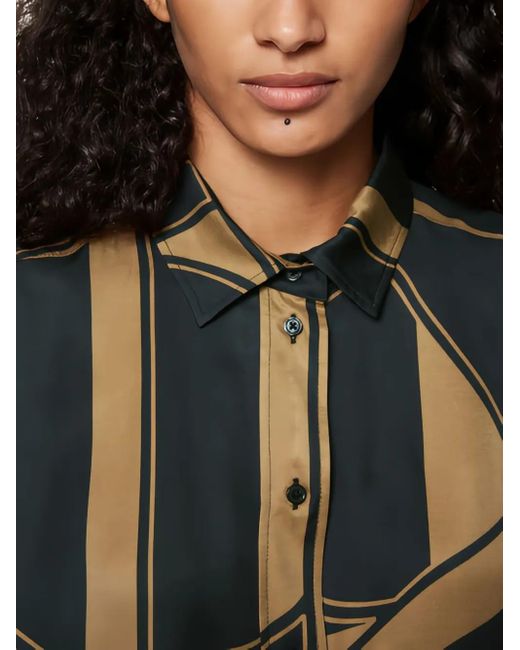 Marc O' Polo Black Geometric-Print Button-Up Shirt