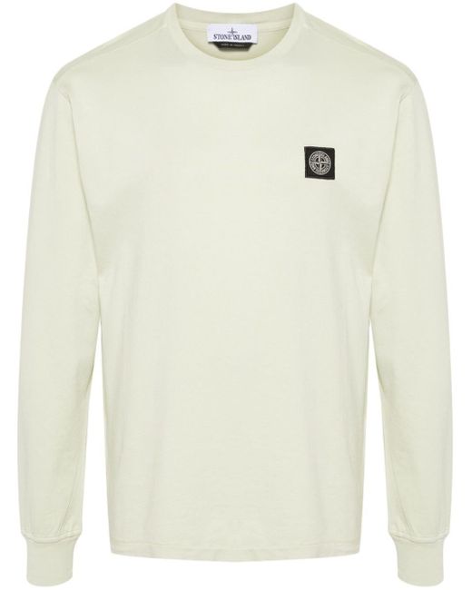 Stone Island White Compass-motif T-shirt for men