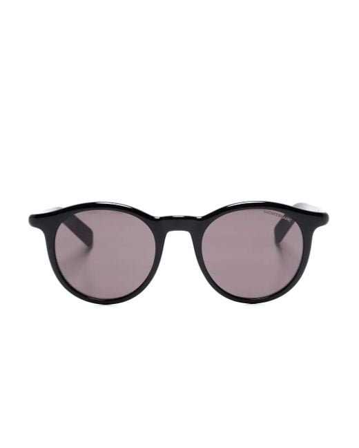 Montblanc Black Round-Frame Sunglasses for men