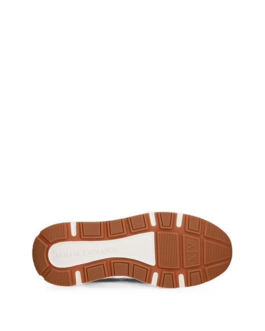 ARMANI EXCHANGE Black Logo-Print Panelled Sneakers for men