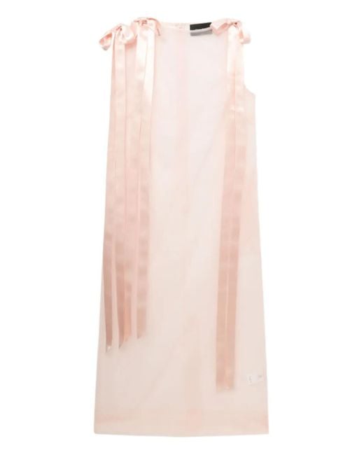 Simone Rocha Midi-Jurk Met Lintkant in het Pink