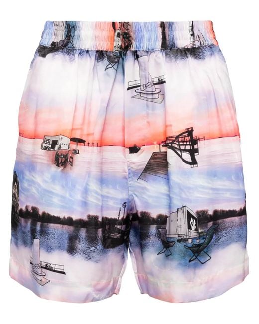 WOOD WOOD Pink Holiday Print Shorts for men