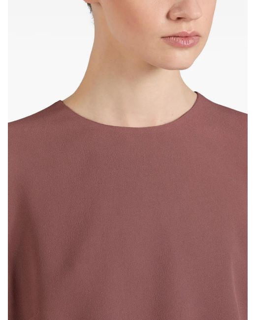 Glanshirt Purple Crew-Neck Blouse