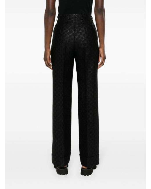 Pantalon de tailleur à motif monogrammé Gucci en coloris Black