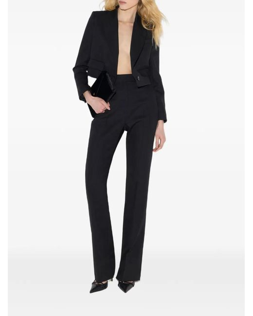 Elisabetta Franchi Blue Wool Cropped Jacket