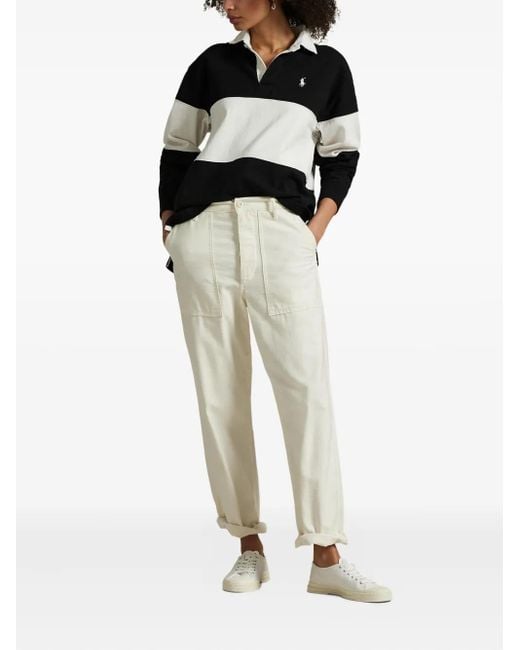 Polo Ralph Lauren Black Striped Long-Sleeve Polo Sweater