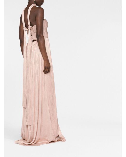 Maria Lucia Hohan Pink Theia Pleated Silk Gown