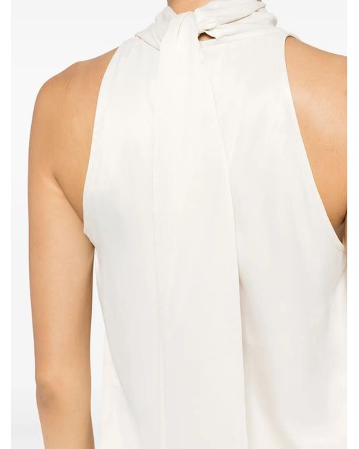 Marques'Almeida White Draped Halterneck Top