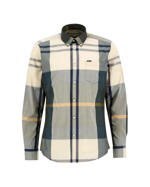 Barbour Blue Harris Tailored Long-Sleeved Shirt for men