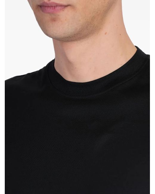 TOKYO JAMES Black Round-Neck Cotton T-Shirt for men