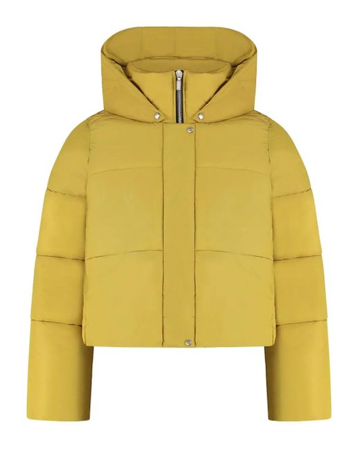 Rhude Yellow Hooded Padded Jacket for men