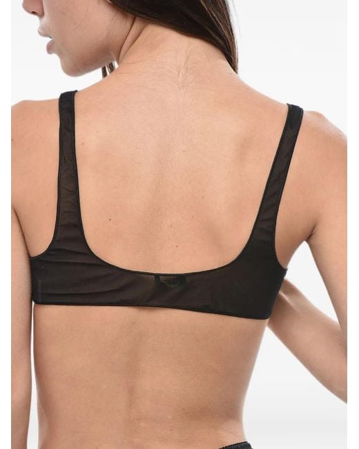 Oseree Black Mesh Pull-On Bra