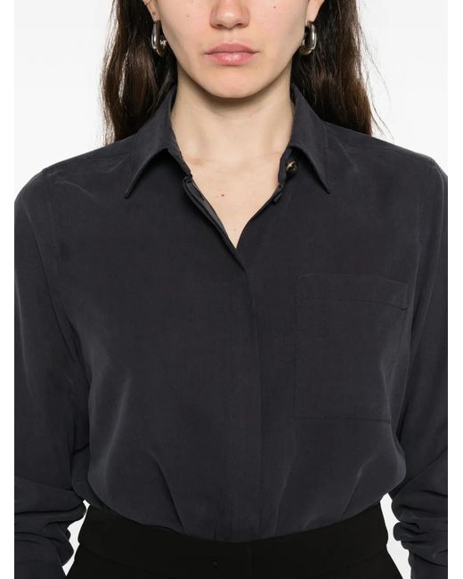 Max Mara Black Breast-Pocket Long-Sleeve Shirt
