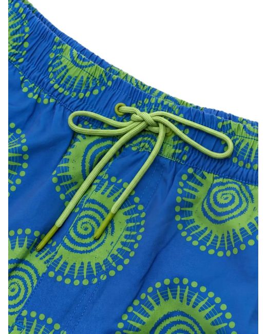 Deus Ex Machina Blue Portal Graphic-Print Swim Shorts for men