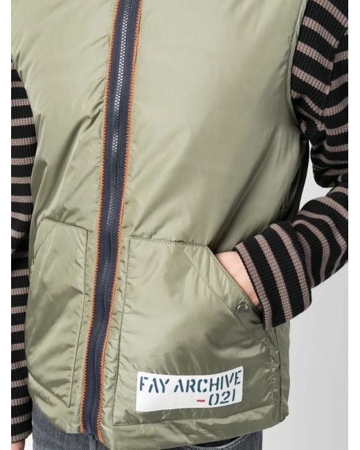 Chaleco Con Parche Del Logo Fay de hombre de color Green