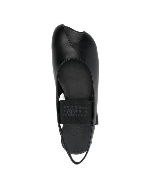 MM6 by Maison Margiela Black Split-Toe Slingback Sandals