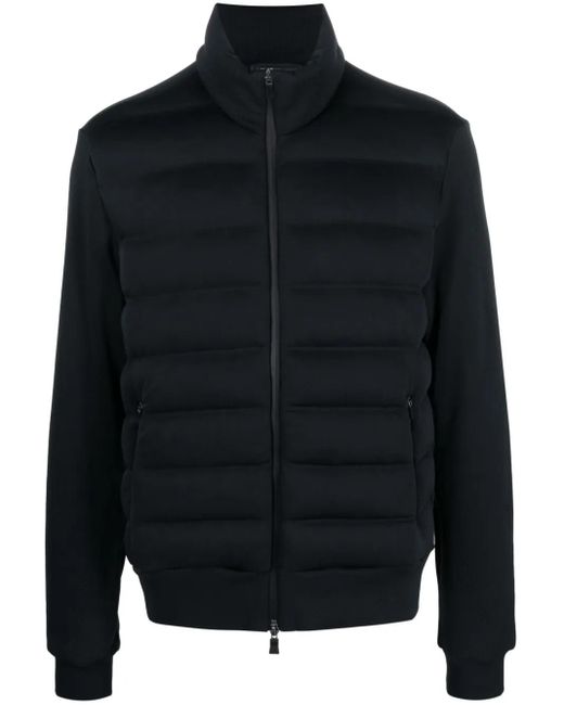 Herno Blue Funnel-Neck Padded Jacket for men