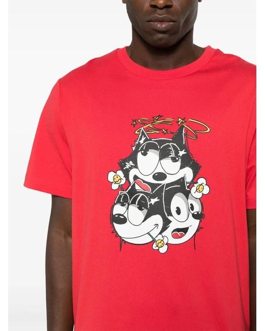 Iceberg Pink X Felix The Cat Cotton T-Shirt for men