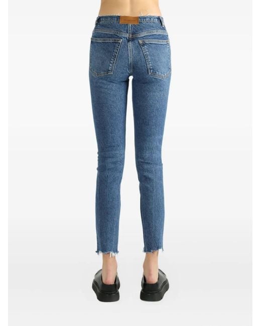 Alexander Wang Blue Frayed-hem jeans