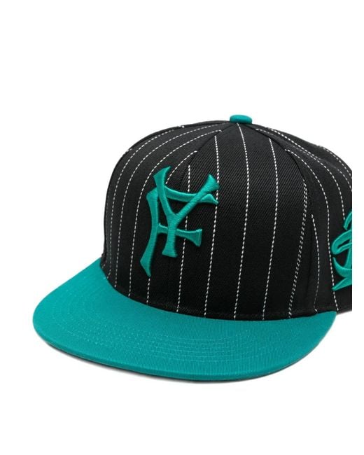 PDF Green Pinstripe Embroidered Baseball Cap for men