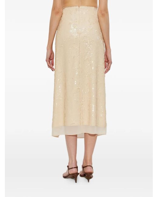 Rag & Bone White Sequin-Embellished Frayed Skirt