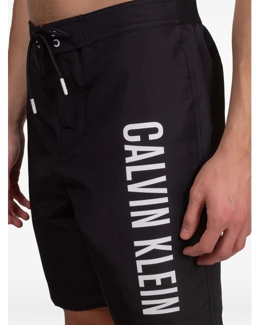 Short De Bain À Logo Imprimé Calvin Klein pour homme en coloris Black