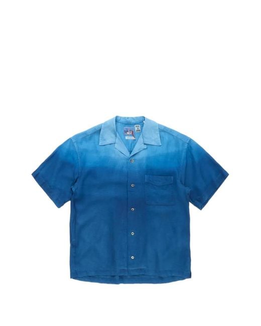 Blue Blue Japan Blue Hand-Dyed Linen Shirt for men