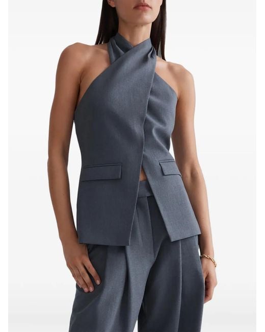 Anna Quan Blue Camryn Halterneck Top