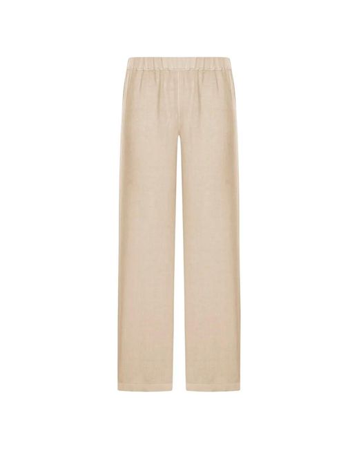 120% Lino White Wide-Leg Linen Trousers