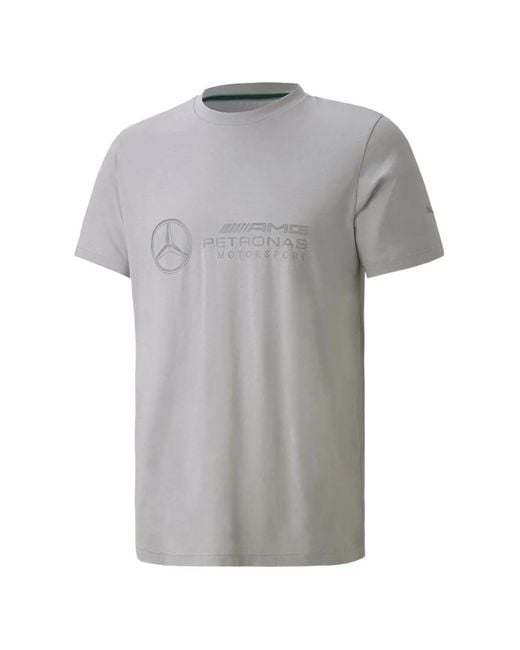 PUMA Gray Mapm Mercedes Logo-Detail T-Shirt for men