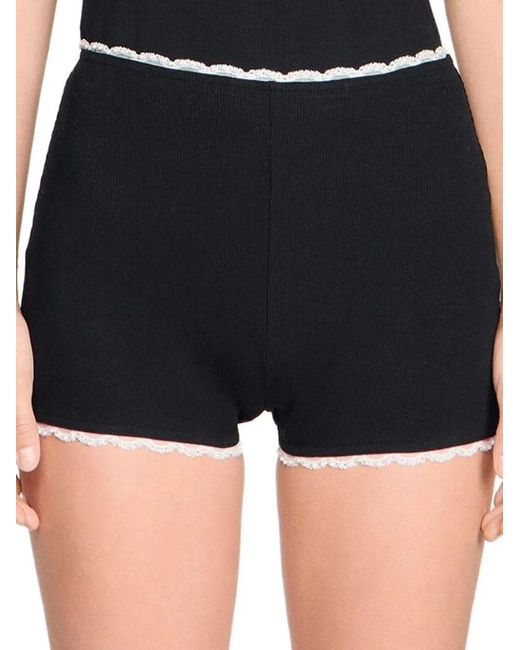 Sandro Black Elasticated-Waist Shorts