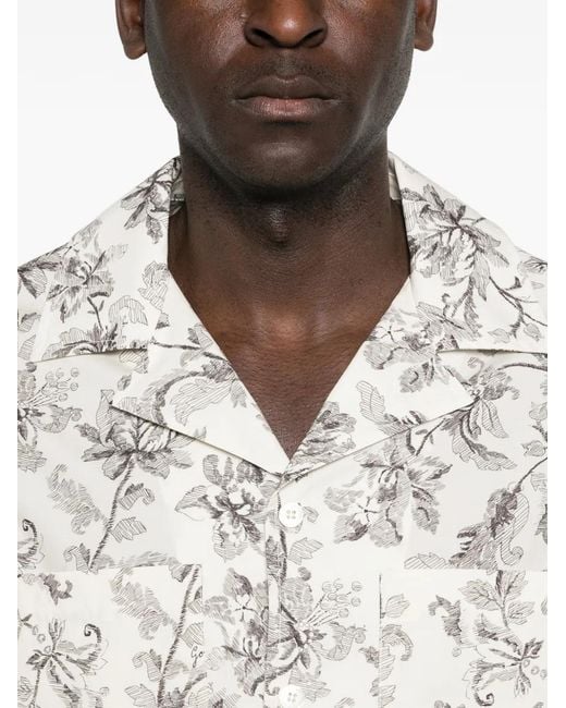 Golden Goose Deluxe Brand White Journey M's Short Sleeves Boxy Shirt Pasifae Printed Cotton for men