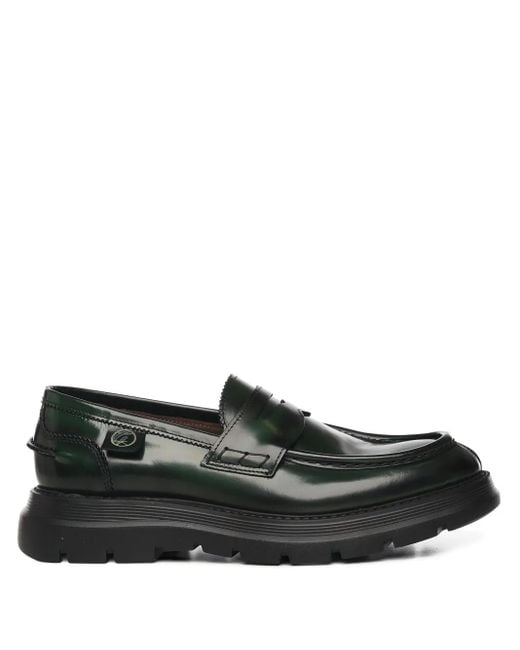 Giuliano Galiano Black Bryan Mocassins Leather Loafers for men