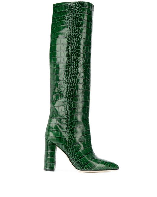 Paris Texas Green Stiefel mit Kroko-Effekt
