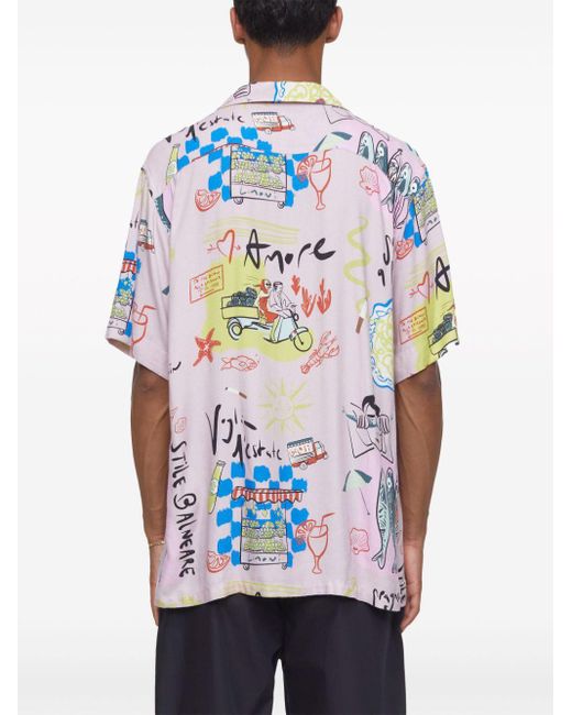 Closed White Graphic-print Shirt for men