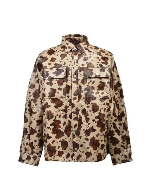 BREATH Brown Buttoned Horse-Print Shirt for men