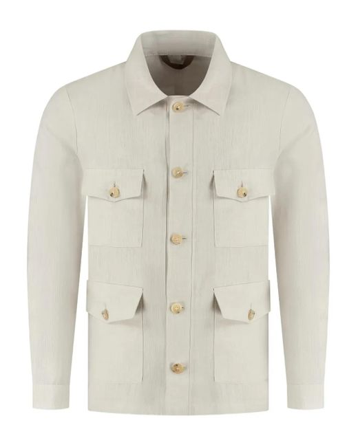 Luigi Borrelli Napoli White Sahariana Jacket for men