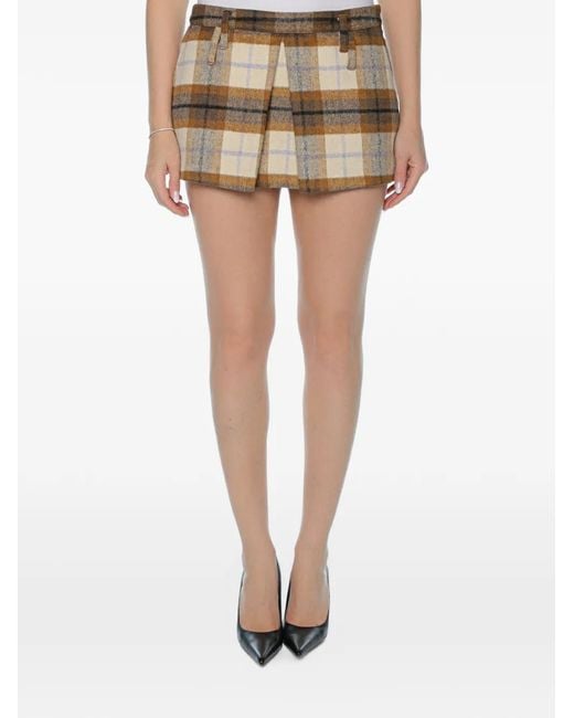 Ksubi Natural Addison Plaid-Check Skirt