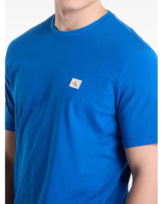 Calvin Klein Blue Logo-Patch T-Shirt for men