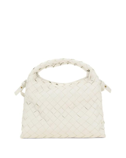 Mini sac porté épaule à rabat Bottega Veneta en coloris White