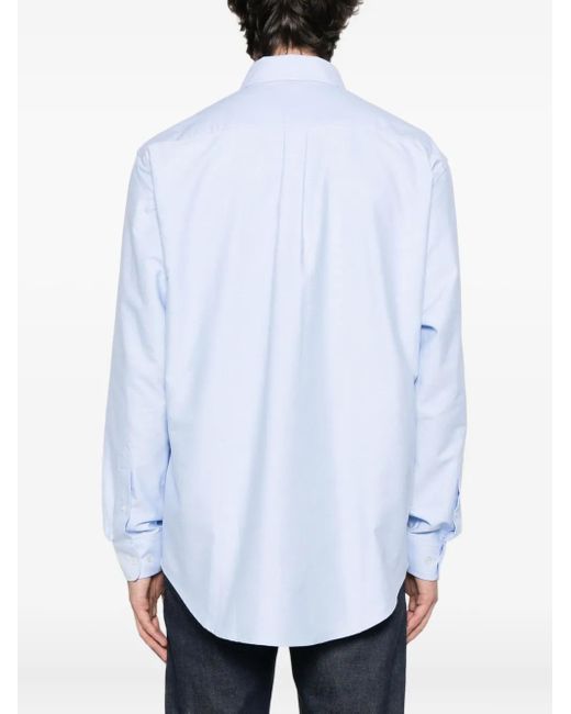 Drole de Monsieur White Embroidered Organic Cotton Shirt for men