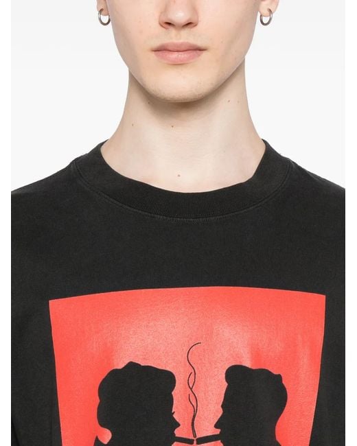 Melt Black Cotton Printed T-Shirt for men