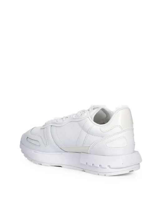 Lacoste White Logo-Patch Panelled Sneakers