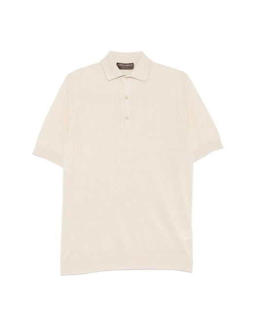 FILIPPO DE LAURENTIIS White Short-Sleeved Polo Shirt for men