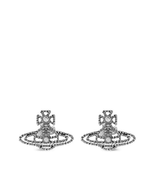 Vivienne Westwood White Orb Crystal-Embellished Earrings