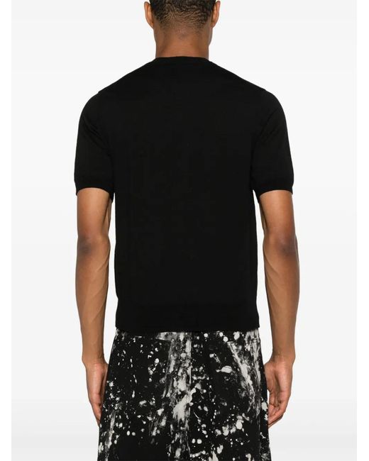 COMME DES GARÇONS PLAY Black Logo-Patch Short-Sleeve Cardigan